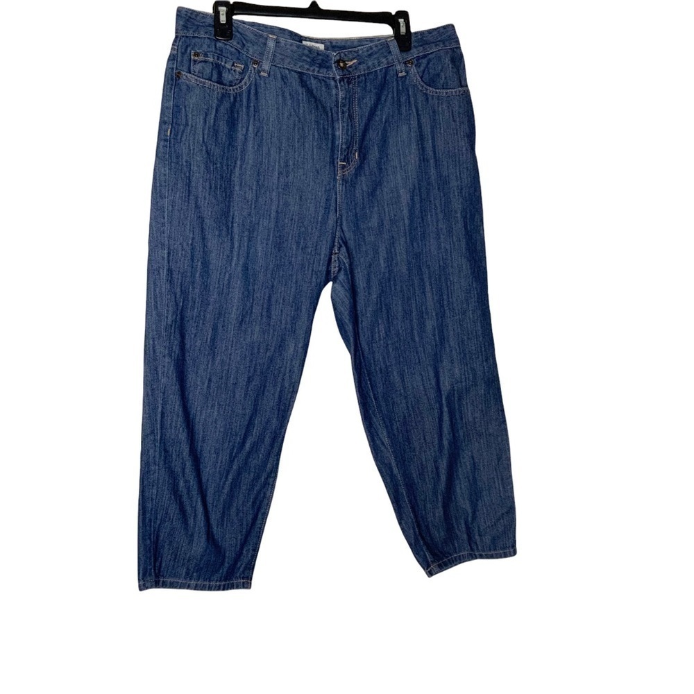 MEDIUM wash jean cropped pants. LLBean